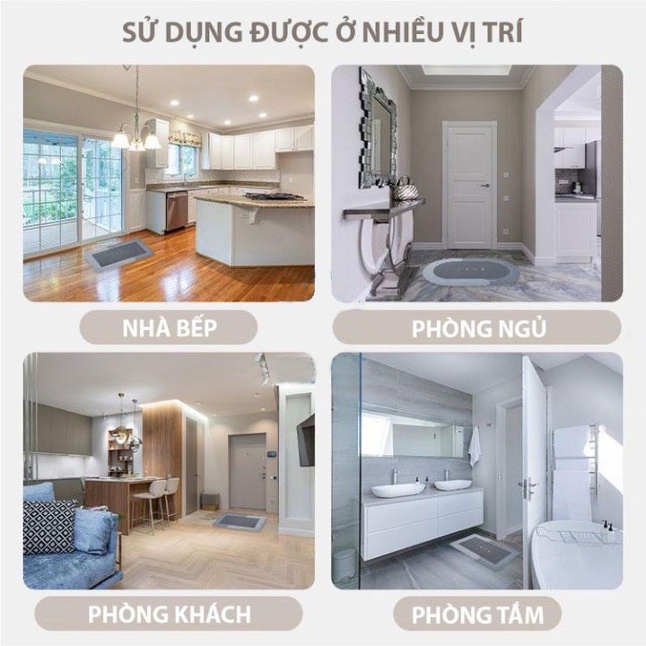 Thảm hút nước siêu thấm - thảm lau chân siêu mềm siêu dày, siêu thấm nước chất liệu chống trượt