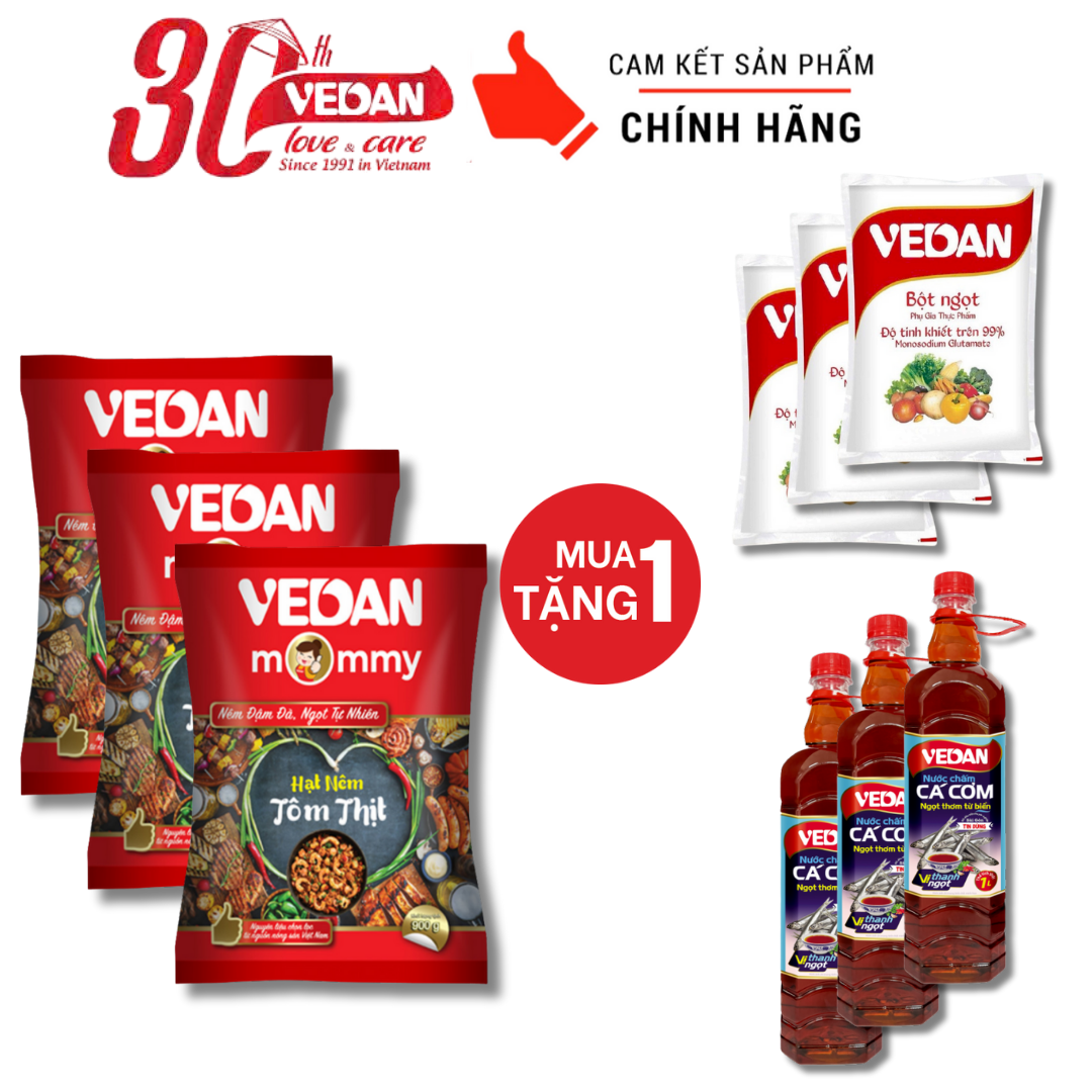 [Mua 3 Tặng 3] Combo 3 Hạt Nêm Mommy Tôm Thịt 900g  – Ngon Đậm Đà, Tiết Kiệm