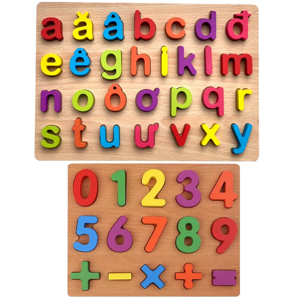 Đồ Chơi Gỗ Benrikids Combo 2 Bảng Chữ Cái Tiếng Việt In Thường Và Bảng Số 001 Cho Bé Làm Quen Với Chữ Cái, Chữ Số Và Phép Tính