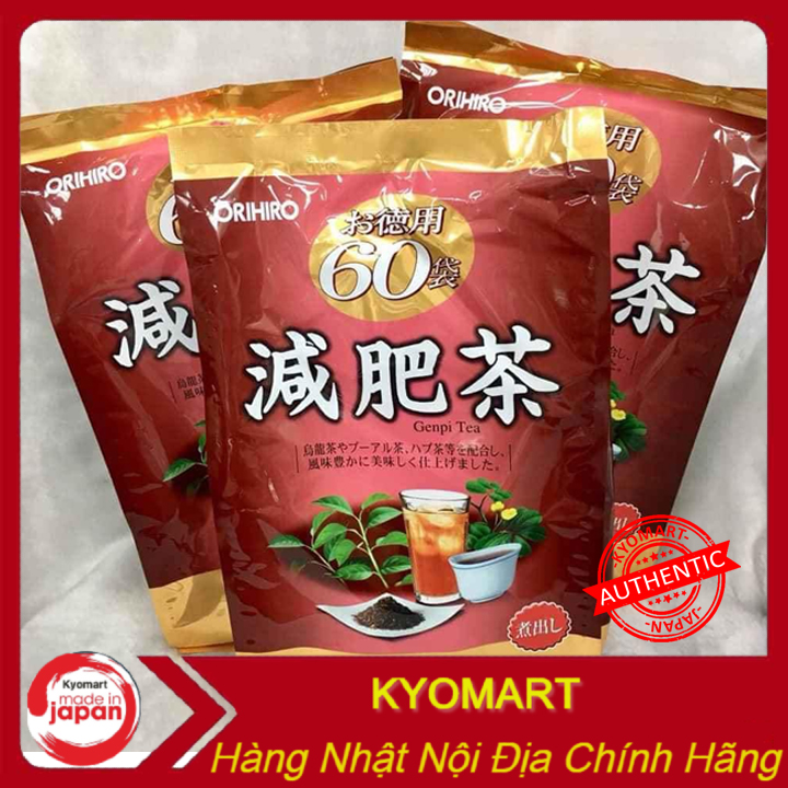 Date 2026 Trà giảm mỡ bụng Genpi Orihiro 60 gói Nhật Bản