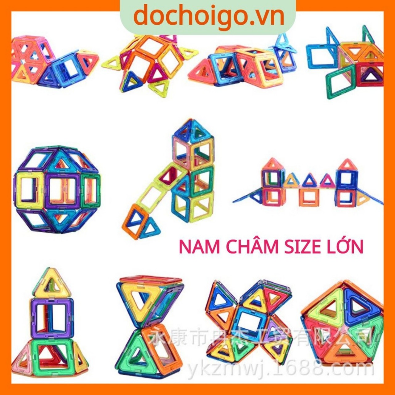 Đồ chơi xếp hình nam châm 40 chi tiết cho bé, đồ chơi trí tuệ dochoigovn