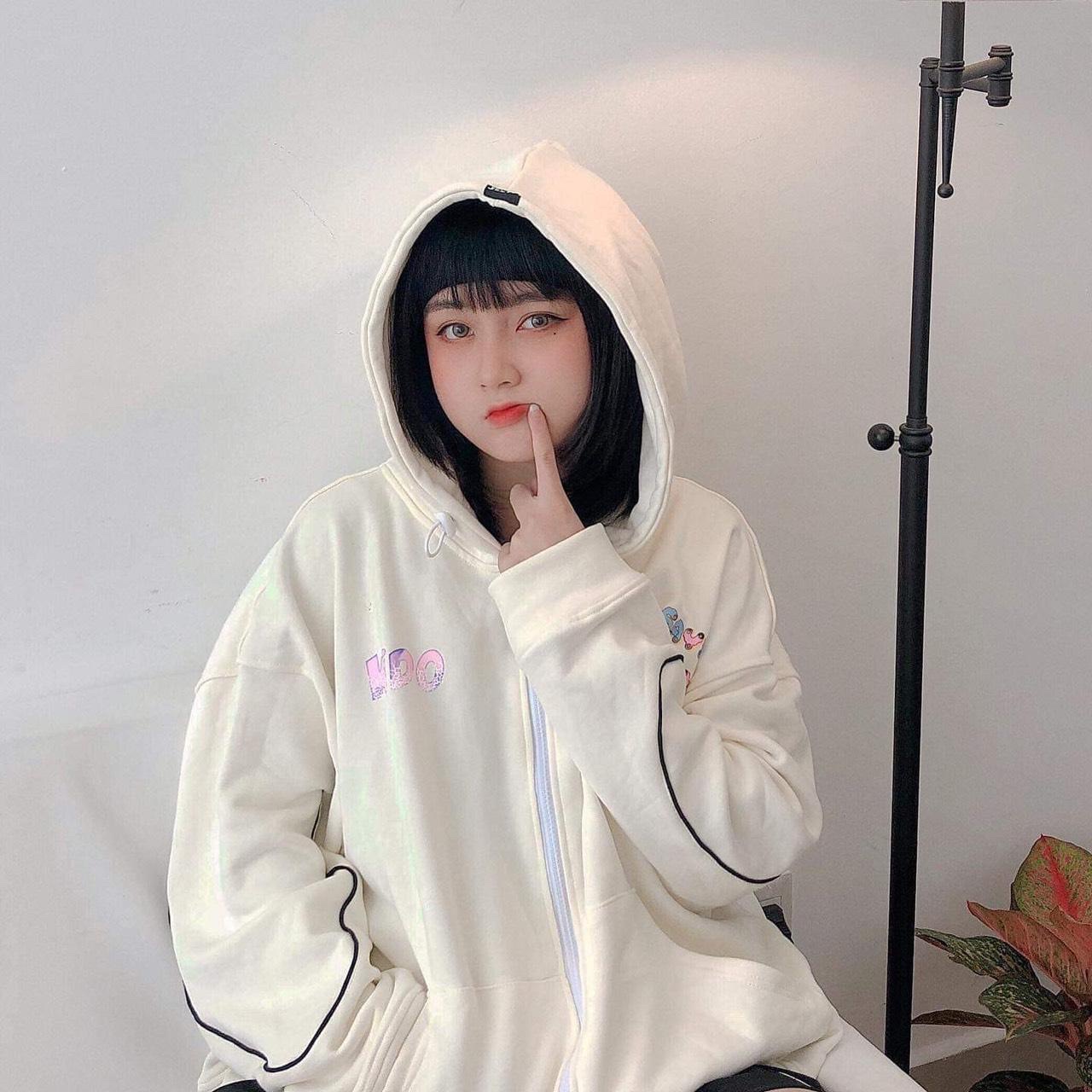 áo khoác hoodie nữ form rộng có dây kéo KIDO thời trang hot nhất thu đông 2020