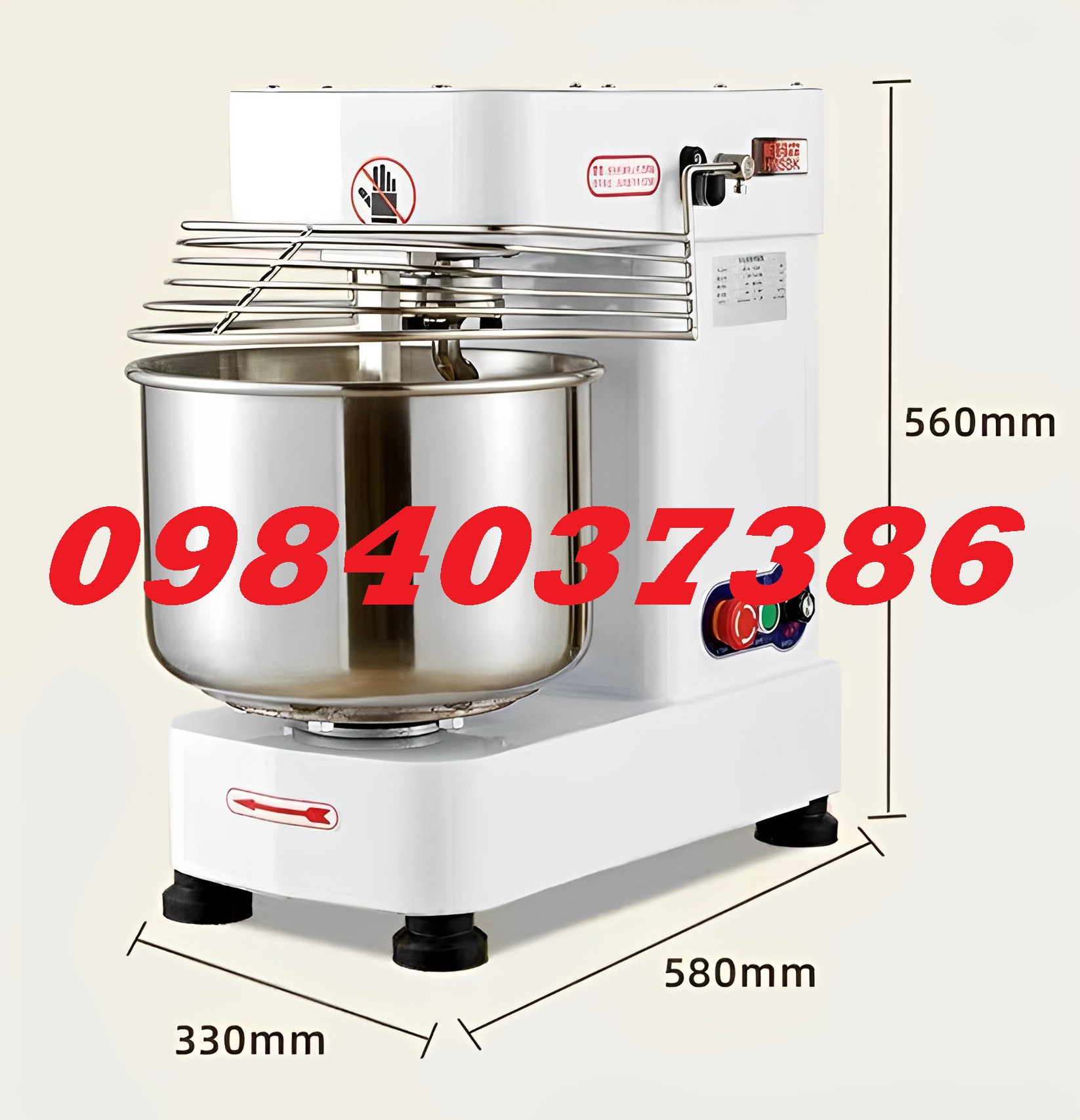 [HN]Máy trộn bột máy nhồi bột cỡ lớn đa năng bát inox 15 lít công suất 750W