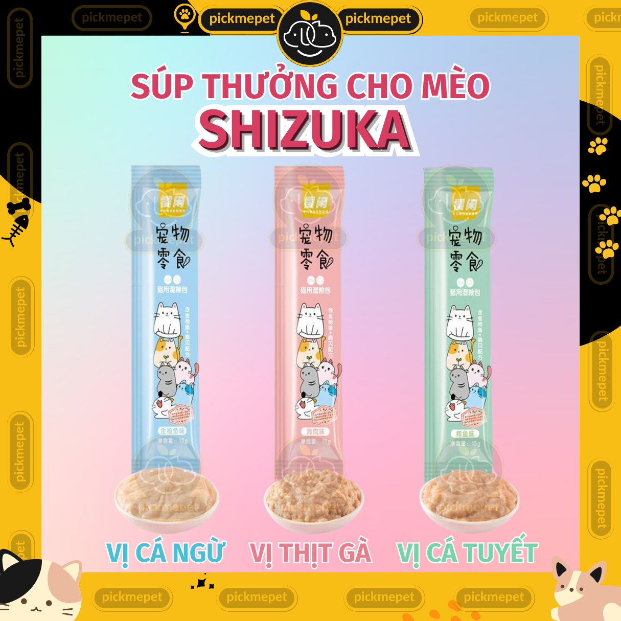 Súp thưởng Shizuka Sizuka - 3 Vị Cho Mèo