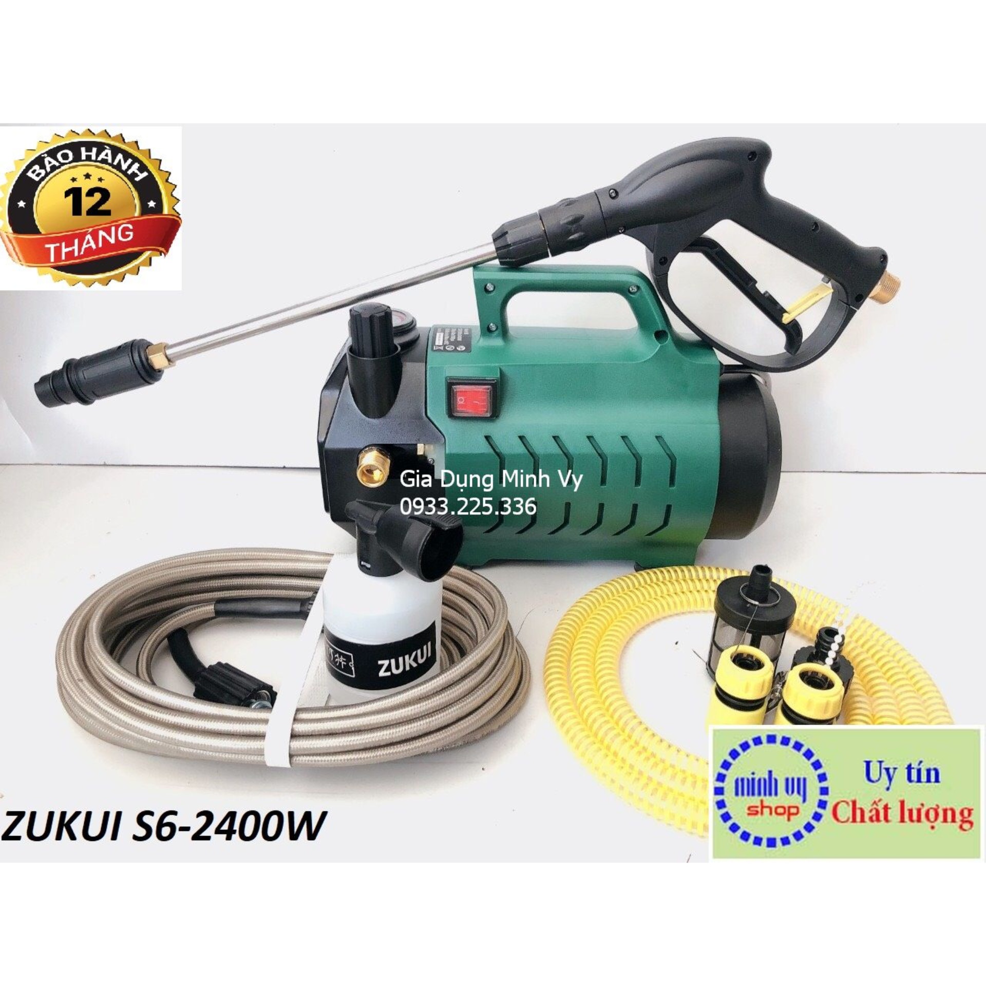 Máy  rửa xe chỉnh áp Zukui S6 - 2400W - Model 2019-BH 12 tháng - Gia Dụng Minh Vy phụ kiện chuyên dành cho xe ô tô