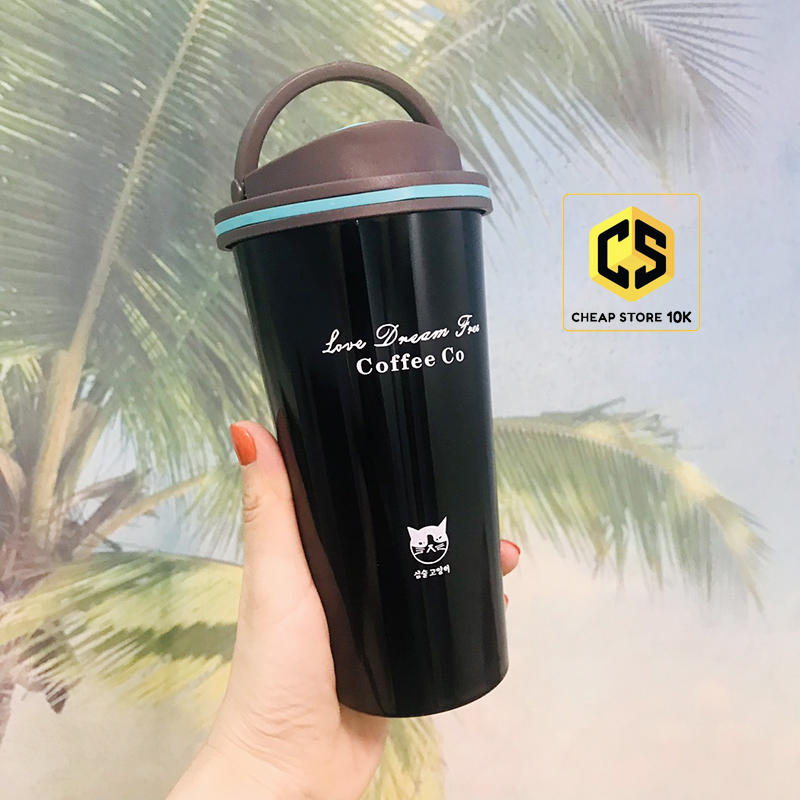 Cốc giữ nhiệt Coffee Co 500ml có quai xách, ly giữ nhiệt, cheapstore10k, cheapstore