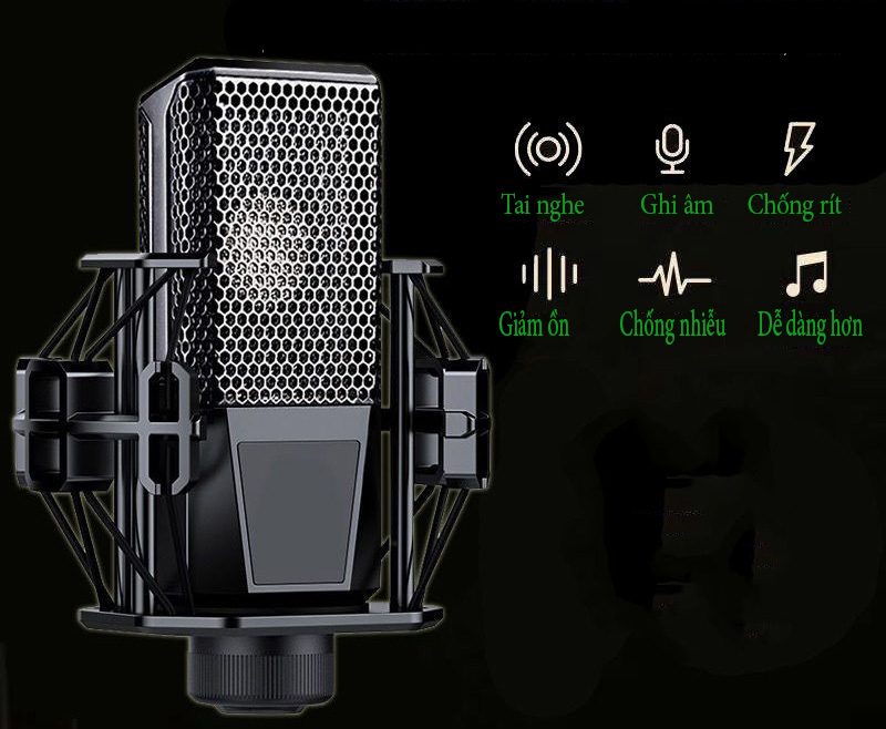 Mic thu âm lgt 240 mic thu âm livetream độ nhạy cao loại bỏ chống nhiễu âm....