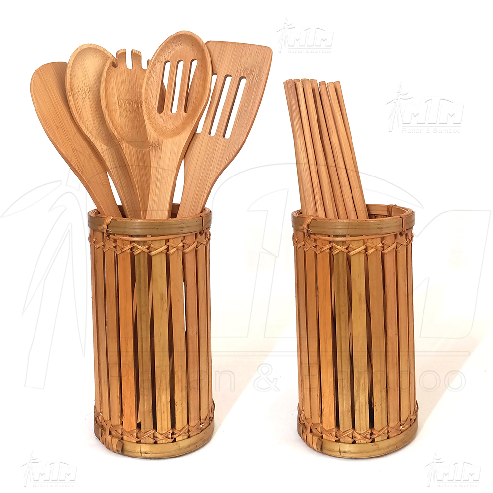 Ống tre đựng đũa l Ống đũa, cắm bút, cắm hoa.
