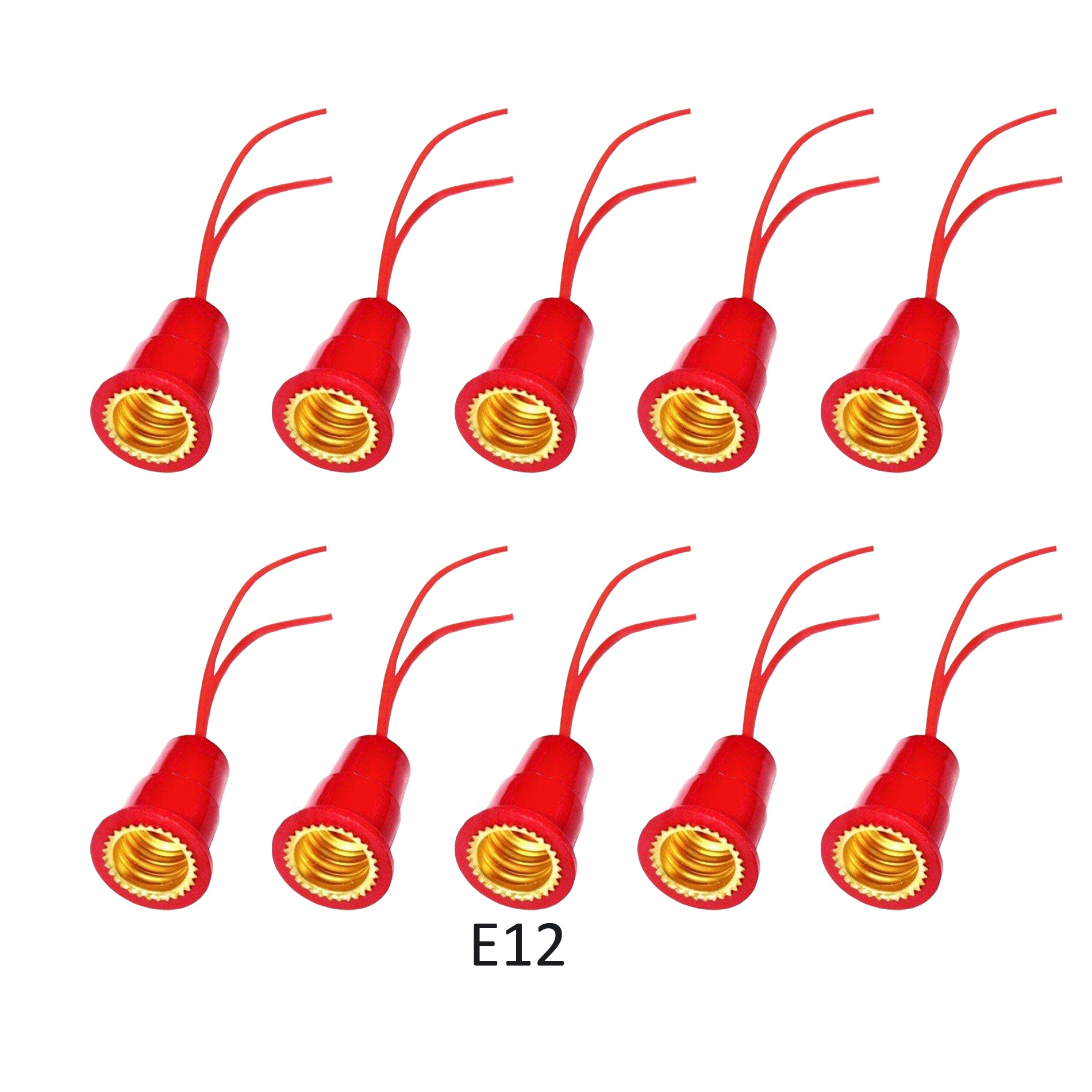 Combo 10 Đui chuôi đèn E12 dùng cho bóng trái ớt quả nhót cà na đuôi xoáy fi12mm trang trí bàn thờ thần tài LH-E12