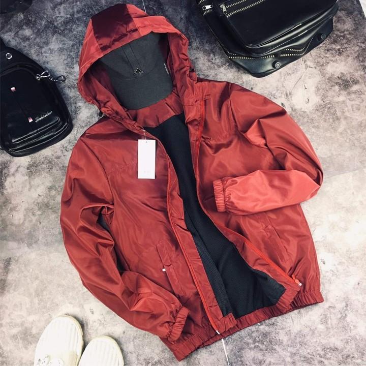 Áo khoác gió nam màu đỏ - khoacgionam