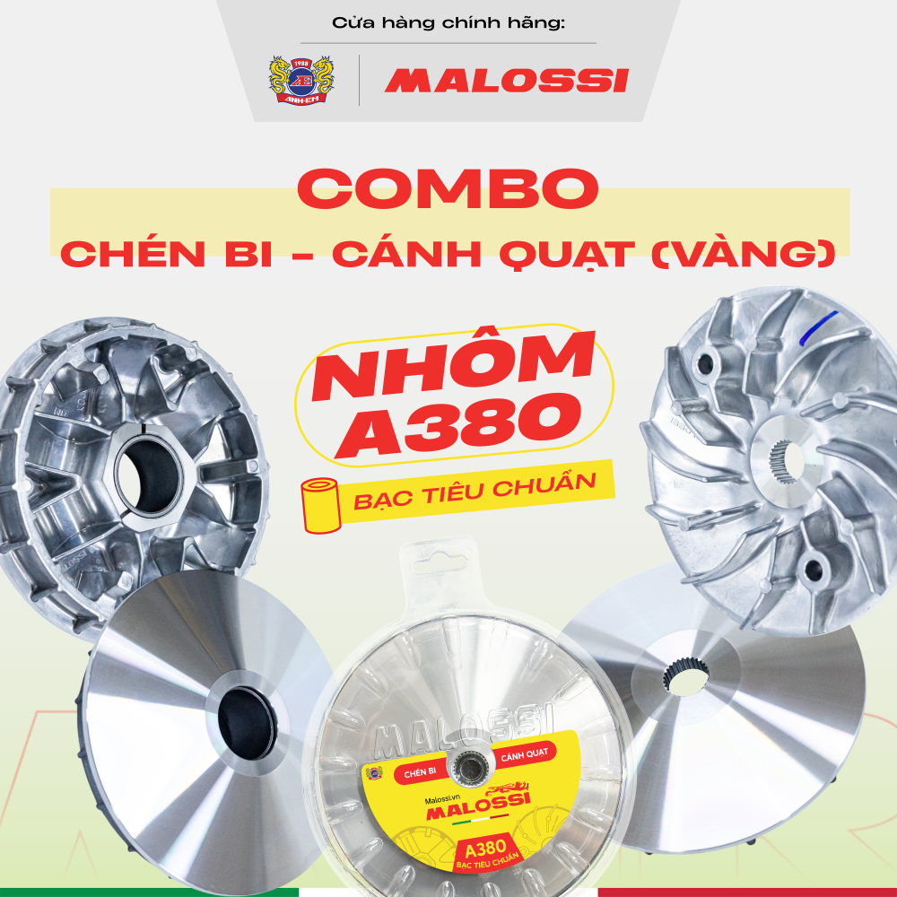 Standard A380 Malossi Aluminum Fan Ball Bearing Combo with Yellow Stamp for Honda