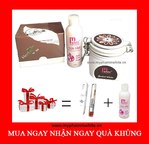 Ủ trắng toàn thân thảo mộc Mwhite TẶNG son Angel