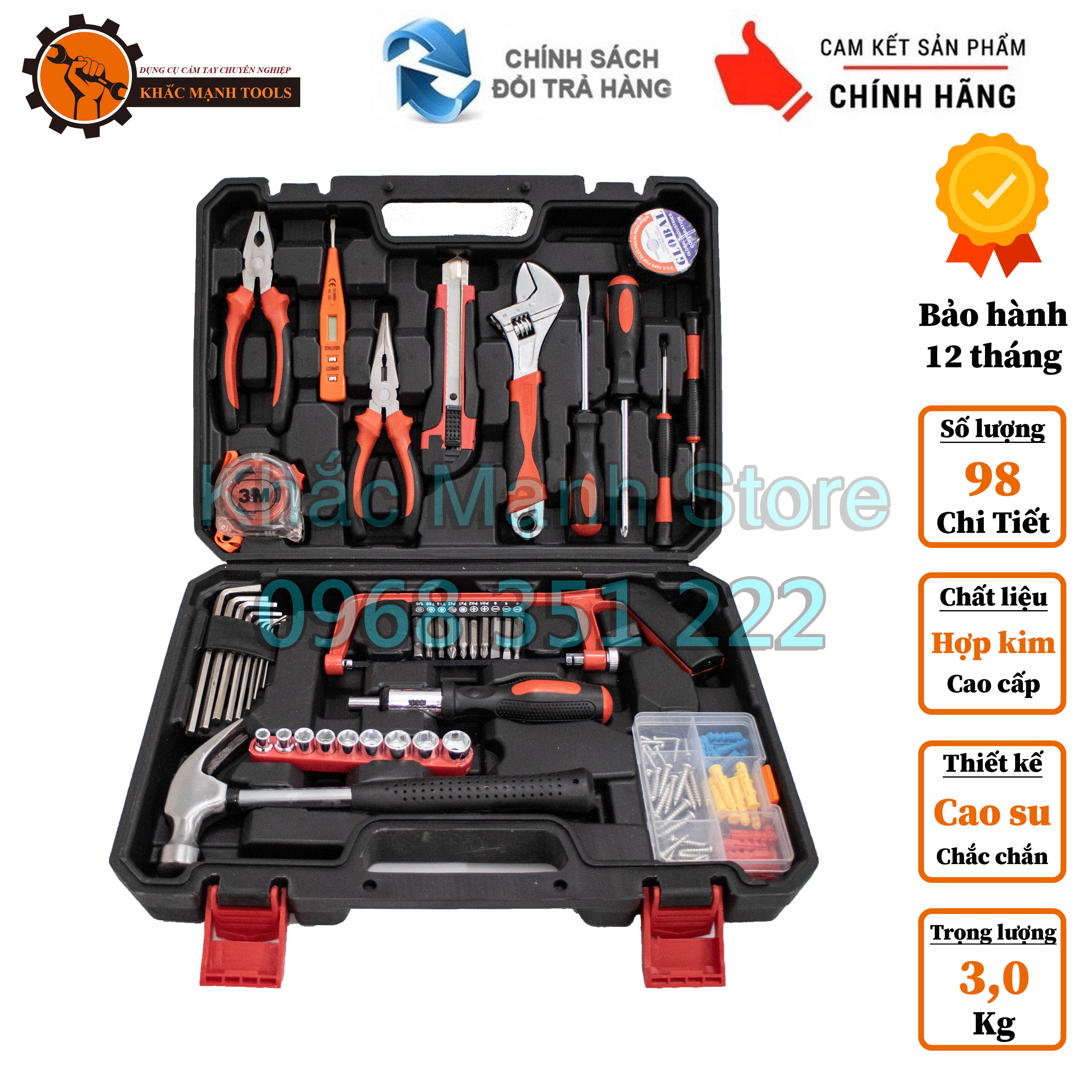 Bộ đồ nghề sửa chữa đa năng 98 chi tiết cao cấp - chất lượng cao