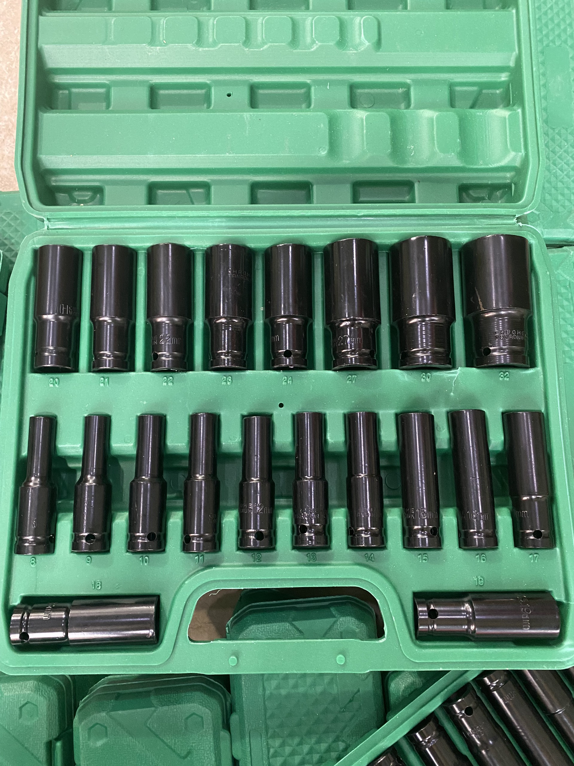 Bộ khẩu dài 20 món từ 8-32 dùng cho máy siết bulong dụng cụ sửa chữa xe máy oto
