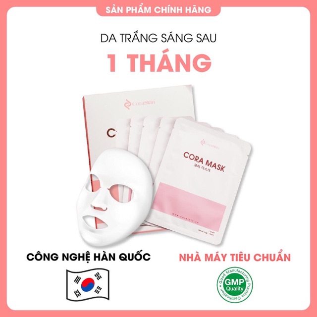 Mặt nạ trắng da cora mask - mặt nạ màng khoá trắng - dưỡng trắng - dưỡng ẩm - thành phần từ thiên nhiên|10 miếng
