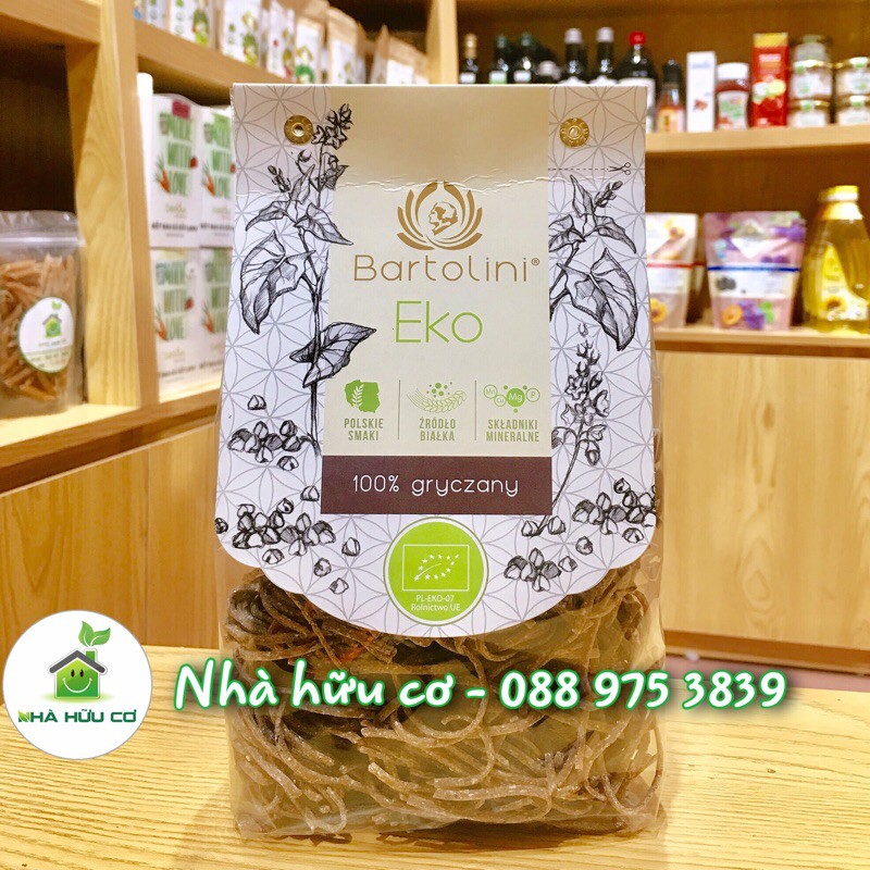 Mì sợi hữu cơ kiều mạch bartolini - organic buckwheat noodles 250gr - date: 20/5/2023 - 250gr