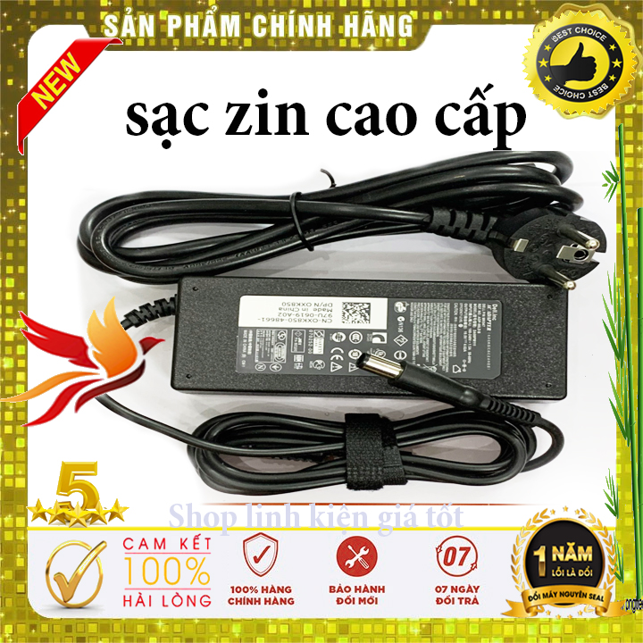 Sạc laptop DELL 19.5v 4.62a 90w / 19.5v 3.34a 65W loại tốt - sạc dell chân to / chân nhỏ
