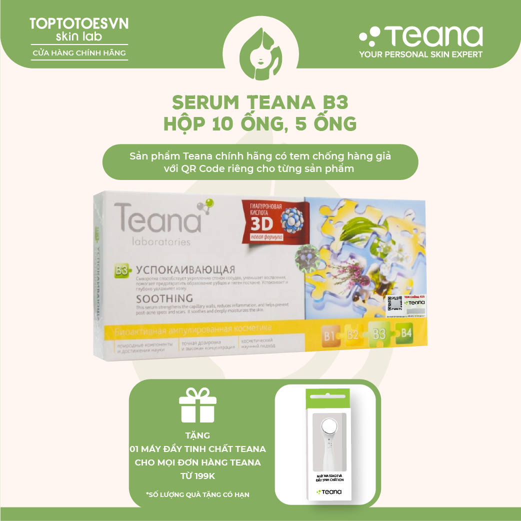 Serum Teana B3 giảm viêm đỏ mờ thâm sẹo mụn dưỡng sáng đều màu da