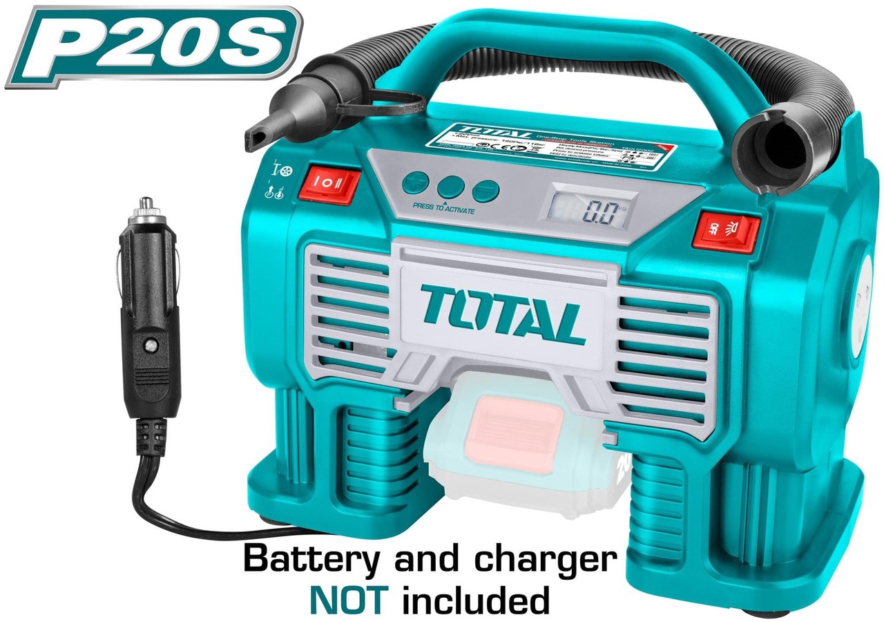 Máy bơm hơi tự động dùng pin total 20v tacli2002