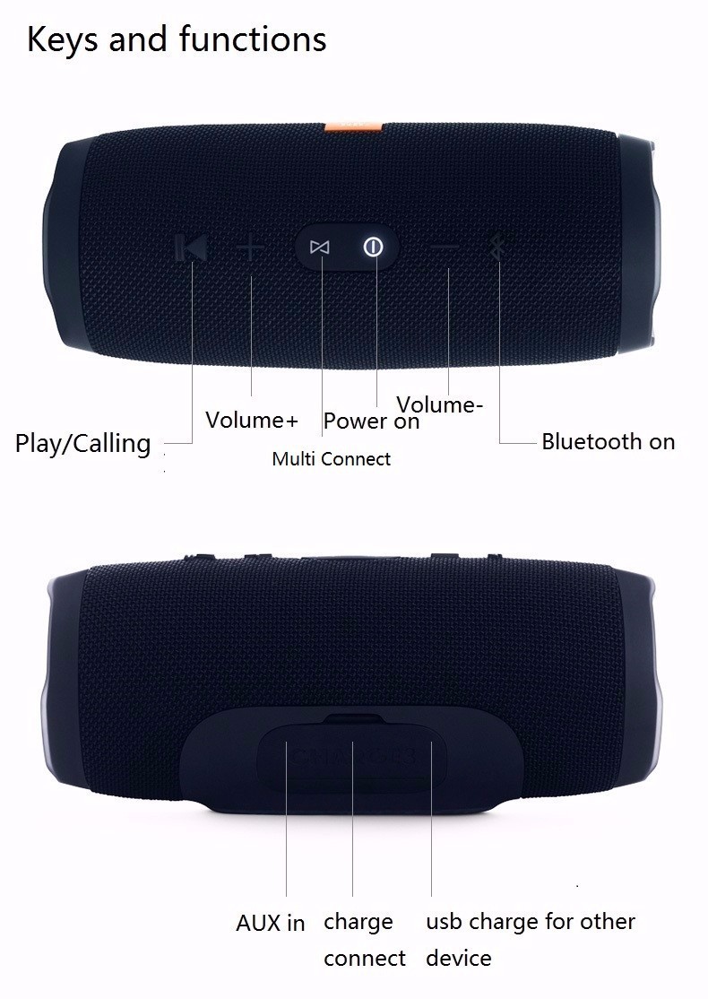Loa Bluetooth JBL Charge 3+ Mini - loa Mini Bass Mạnh Hỗ Trợ Cắm Thẻ