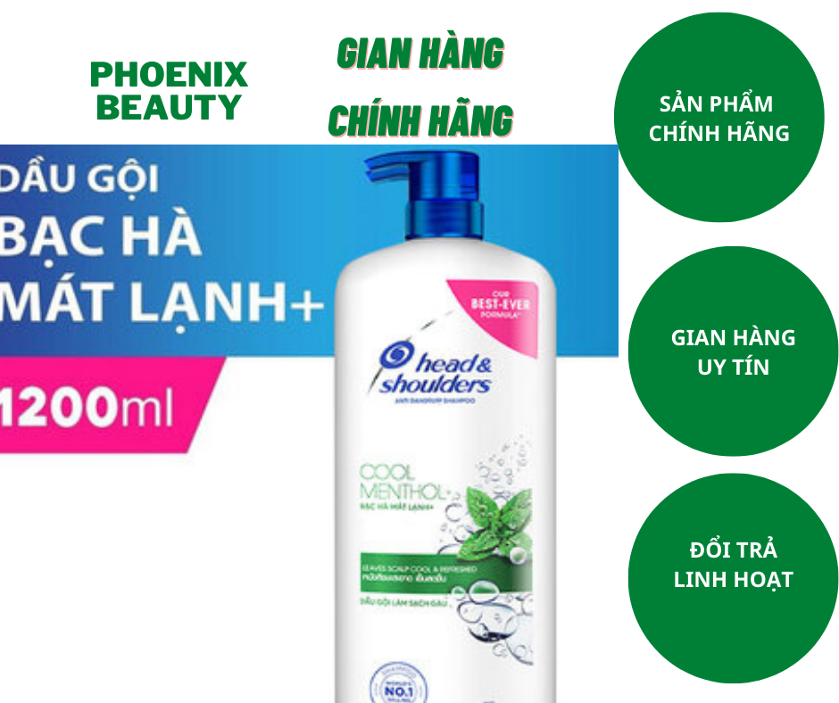 Dầu gội head & shoulders bạc hà mát lạnh 1200ml