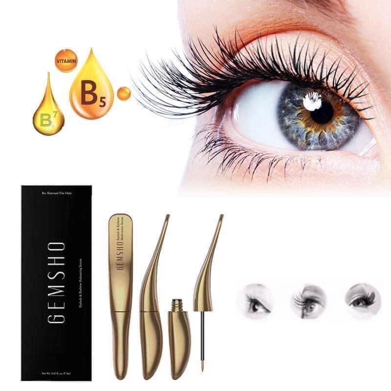 Serum dưỡng kích thích mọc lông mi, dài mi và ngăn rụng mi Gemsho Eyelash & Eyebrow Multi-active Serum