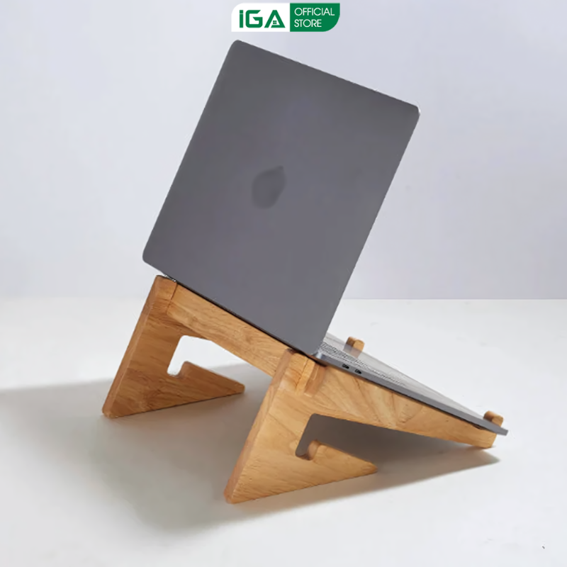 Giá đỡ laptop, giá để máy tính, kệ kê macbook ipad chất liệu gỗ giúp tản nhiệt - PG01