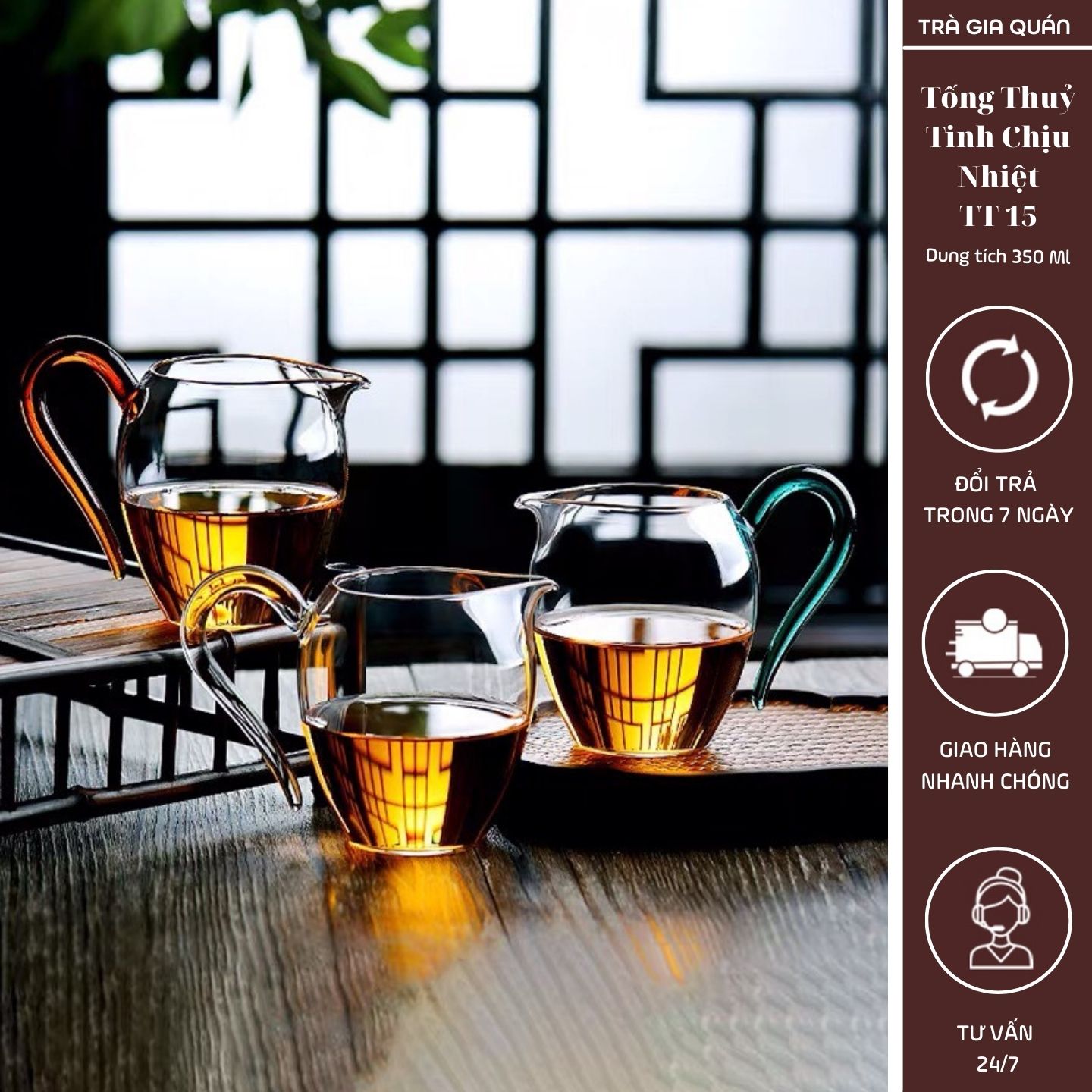 Tống trà thủy tinh chịu nhiệt cao cấp dung tích 350 ml tt15