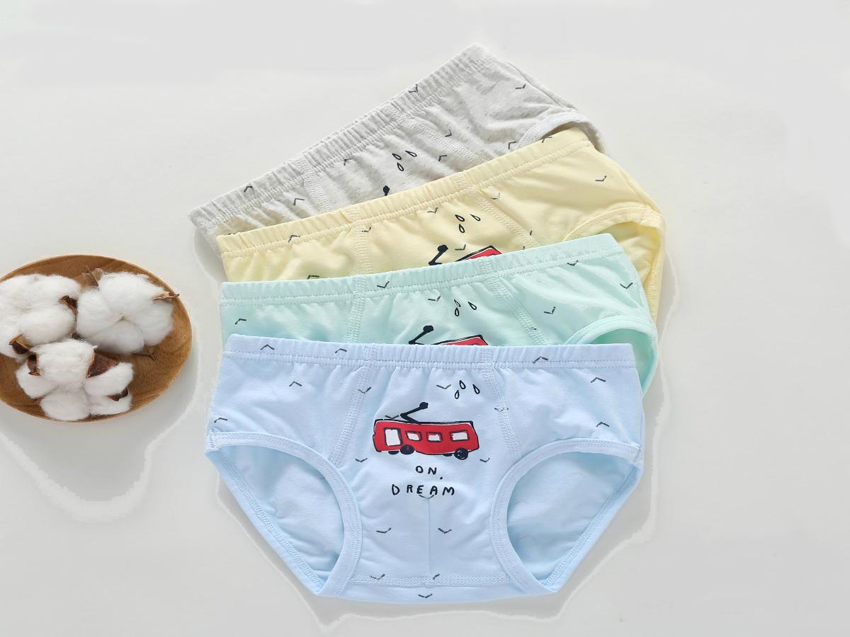 COMBO 04 QUẦN LÓT TAM GIÁC BÉ TRAI, QUẦN LÓT TRẺ EM HÌNH Ô TÔ, COTTON