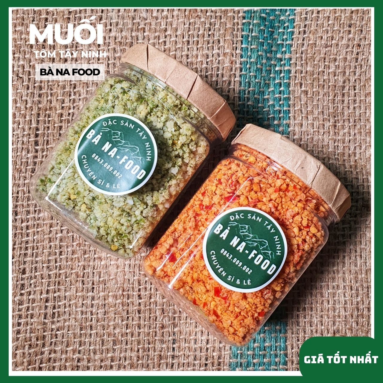 Combo muối ớt đỏ muối ớt xanh BÀ NA Food muối chấm trái cây hải sản cay cay chua chua 250gr