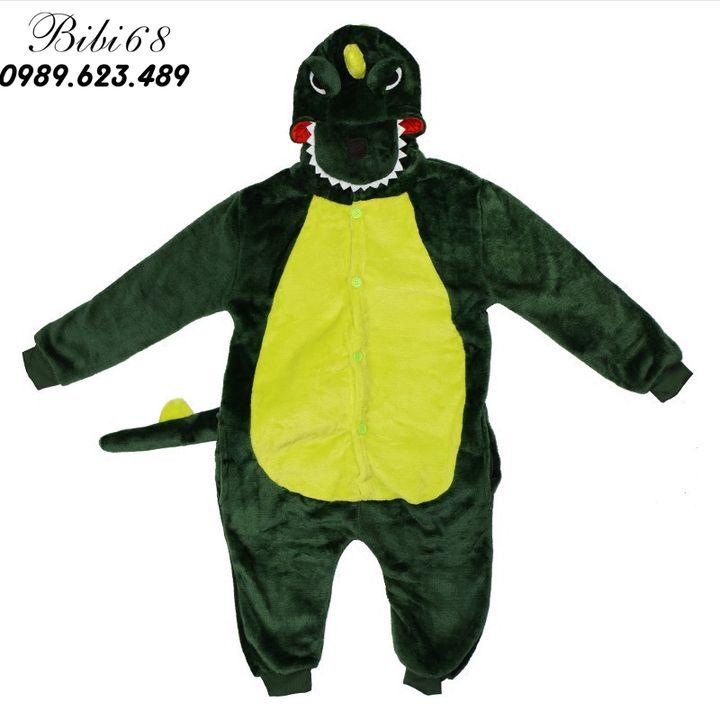 Bộ đồ lông hình thú liền thân Khủng Long xanh Pijama Động Vật Hoạt Hình Cosplay nhiều màu đón giáng sinh HOT độc và lạ khahanshop 1901