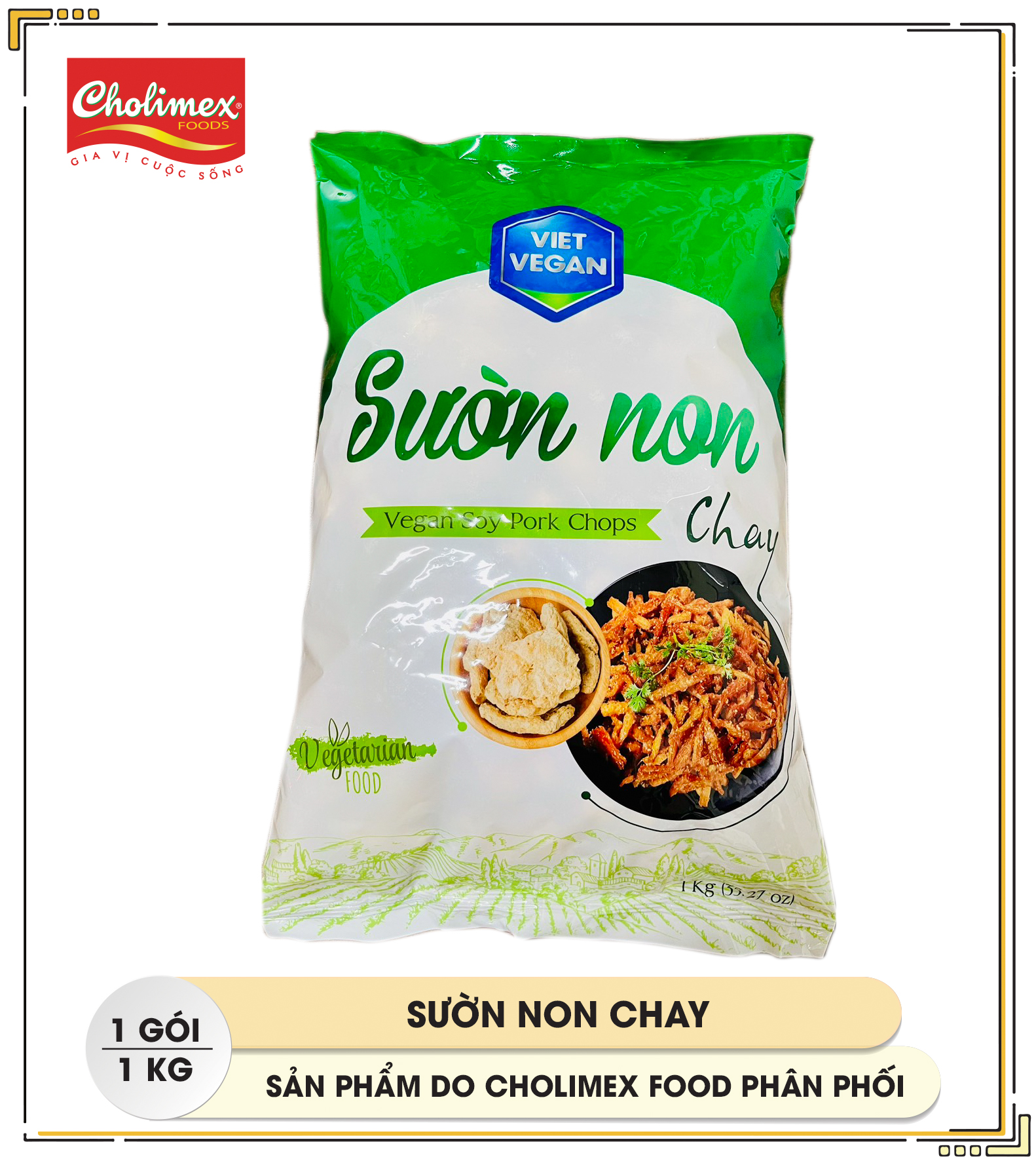 Sườn non Chay gói 1kg - Sản phẩm Cholimex Food phân phối