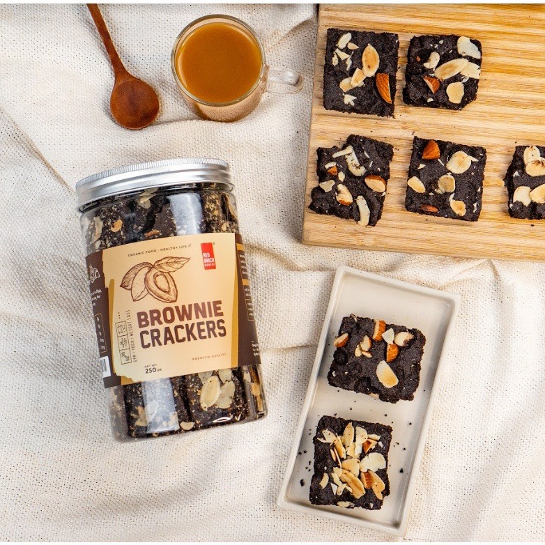Bánh Brownie Crackers Chocolate Hạnh Nhân Thương Hiệu Gạch Đỏ 250gr Chuẩn
