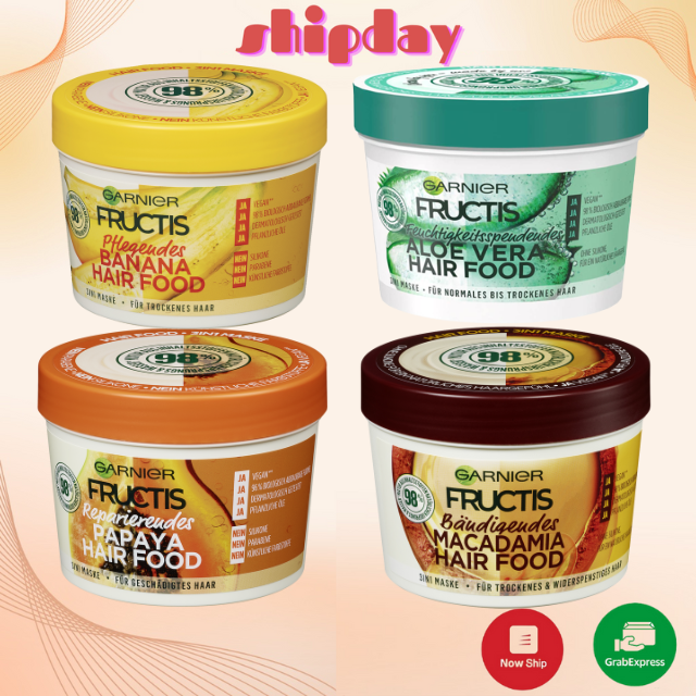 Kem ủ tóc garnier fructis pháp 390ml chuối, dưa hấu, maccamadia dầu dưỡng garnier 150ml-xách tay đức