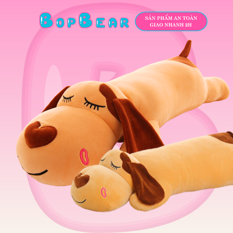 Chó mũi tim, chó ngủ chất liệu cao cấp co dãn 4 chiều, gấu bông chó mũi tim - bopbear