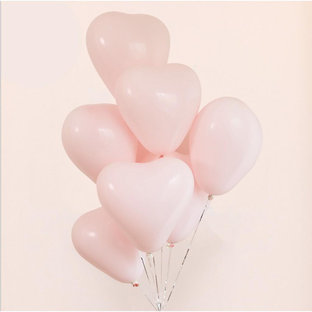 Bóng Pastel hình trái tim - 1 bịch/100 quả - Trang trí hoặc làm chùm bóng - Tạo một không gian siêu lãng mạn