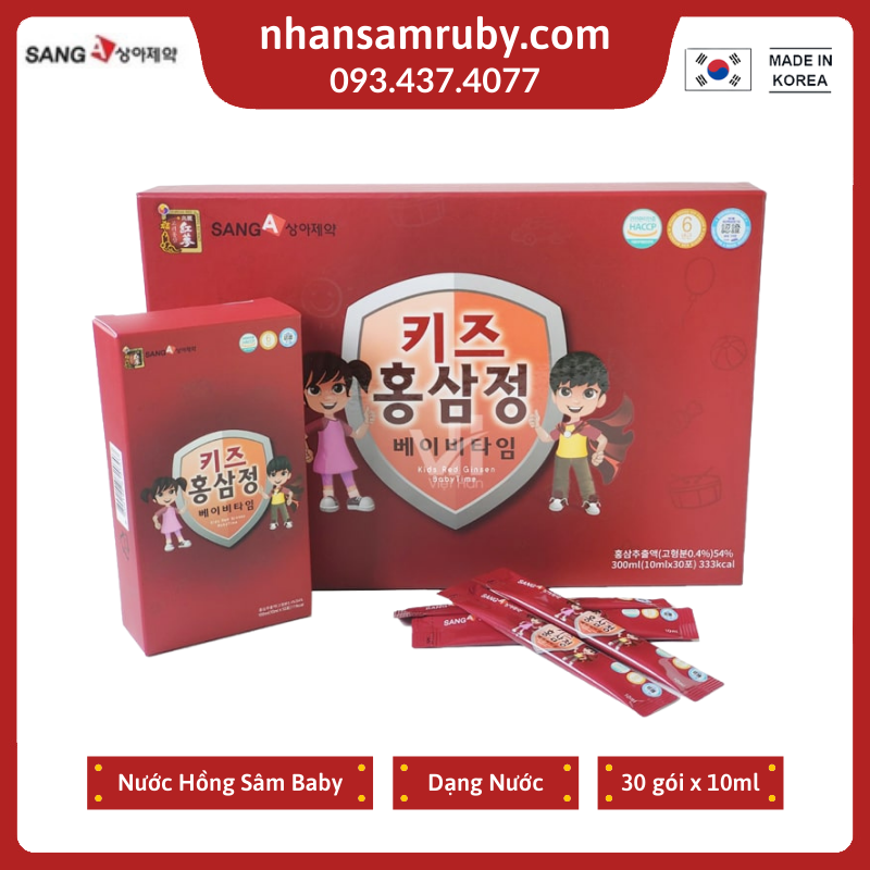 [HCM]Nước Hồng Sâm Baby Sanga Cao Cấp Hàn Quốc Hộp 30 gói x 10ml