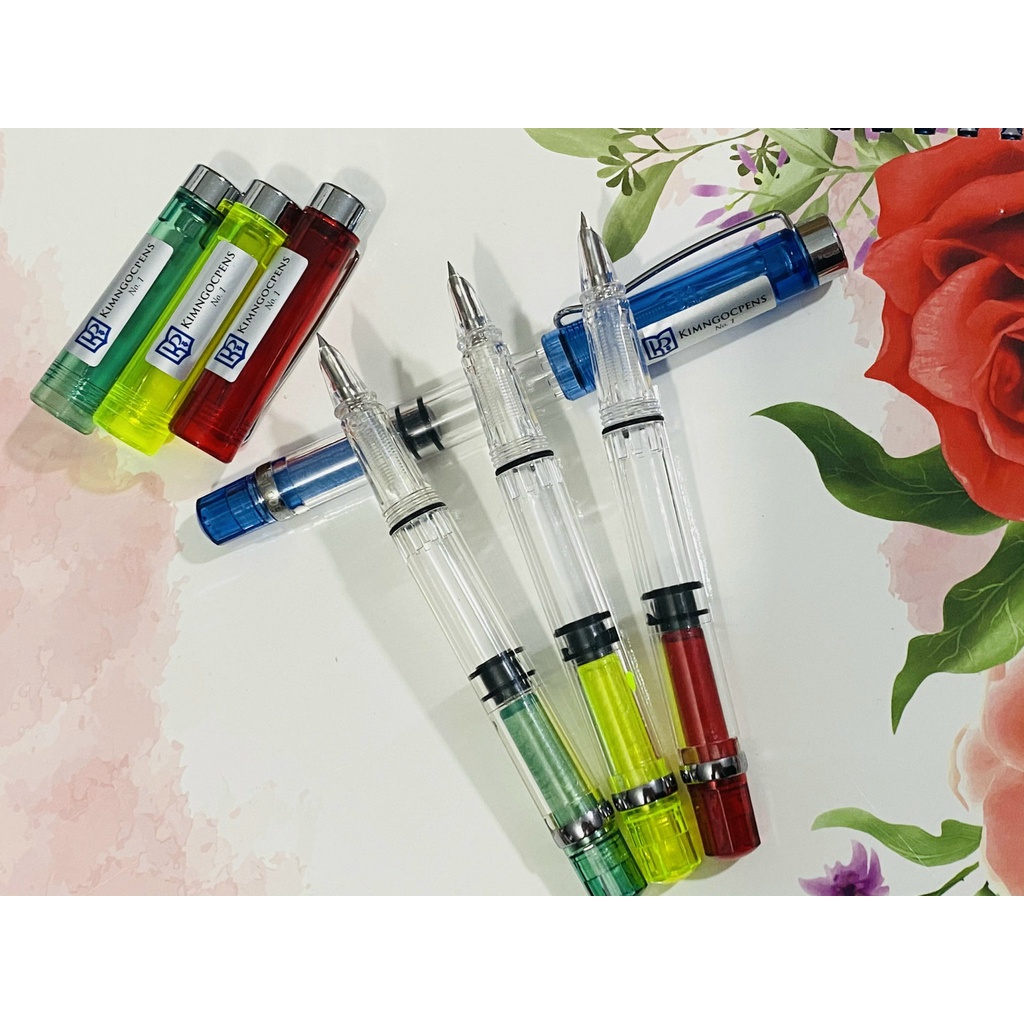 Bút máy Kimngocpens no1 ⚡ Bút máy luyện chữ ⚡ Bút ngòi lá tre không rỉ, bút luyện calligraphy nét thanh nét đậm bút mực