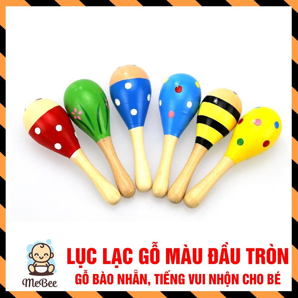 Lục lạc gỗ đầu tròn cho bé (Nhiều mẫu màu sinh động) SHOPMEBEE