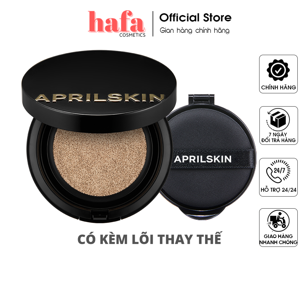 Tặng Kèm Lõi Refill 15g Phấn nước Aprilskin Magic Snow Cushion SPF 50+, PA