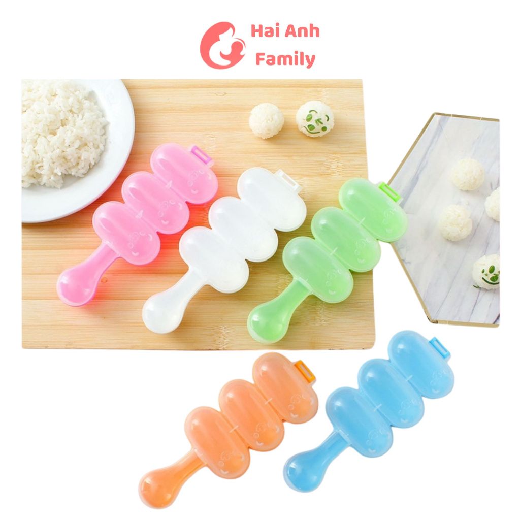 Dụng cụ lắc cơm thành viên tròn cho bé ăn dặm, tặng vá múc cơm nhỏ