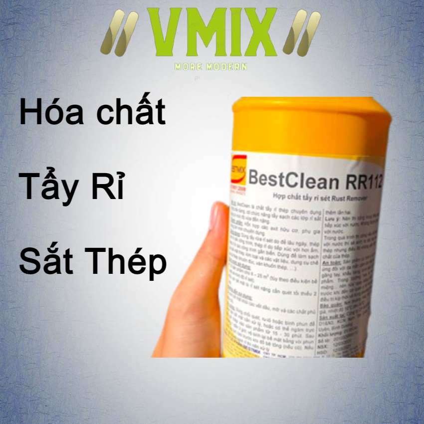 [1lit] Hóa chất tẩy rỉ sắt thép, đồ dùng gia đình , dung dịch tẩy rửa thép xây dựng Bestclean R112 ,Dễ dàng thi công ,tẩy sạch tuyệt đối.Vmixeco