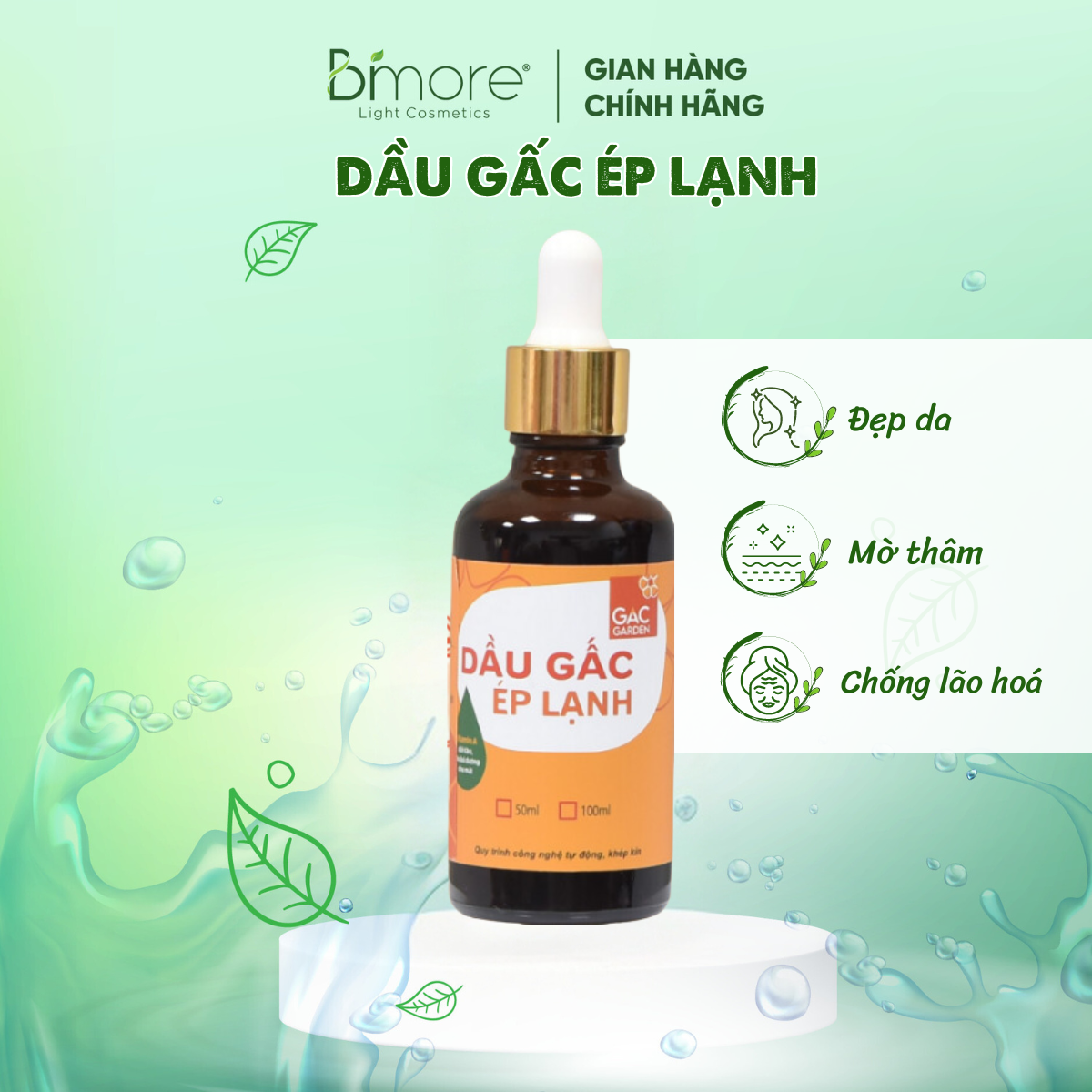 Dầu gấc ép lạnh đắp mặt giảm thâm, sáng da Chai 50ml