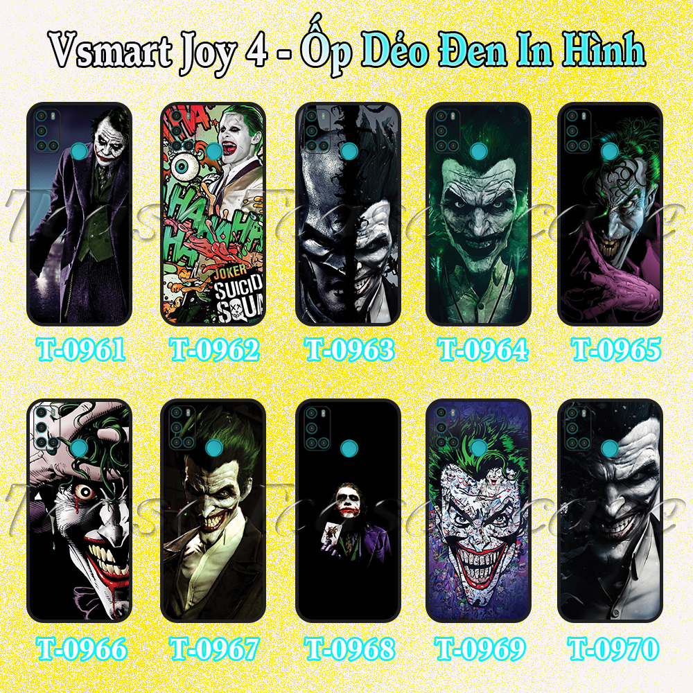 Ốp lưng Vsmart Joy 4 - Ốp dẻo đen in hình Jorker Chất