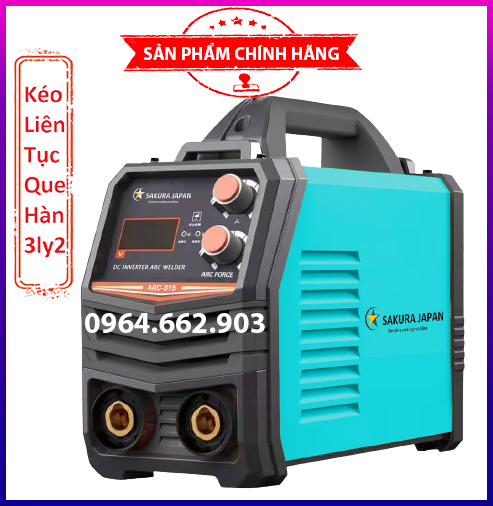 Máy hàn Sakura Japan 315A chính hãng - Kéo liên tục que từ 1.6 - 4.0 cả ngày - máy hàn điện tử mini gia đình công trình nhỏ gọn - Bảo hành 24 tháng