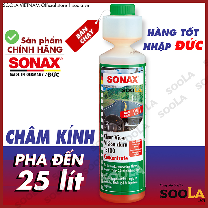 Nước rửa kính ô tô Sonax Clear View 1:100 250ml 371141