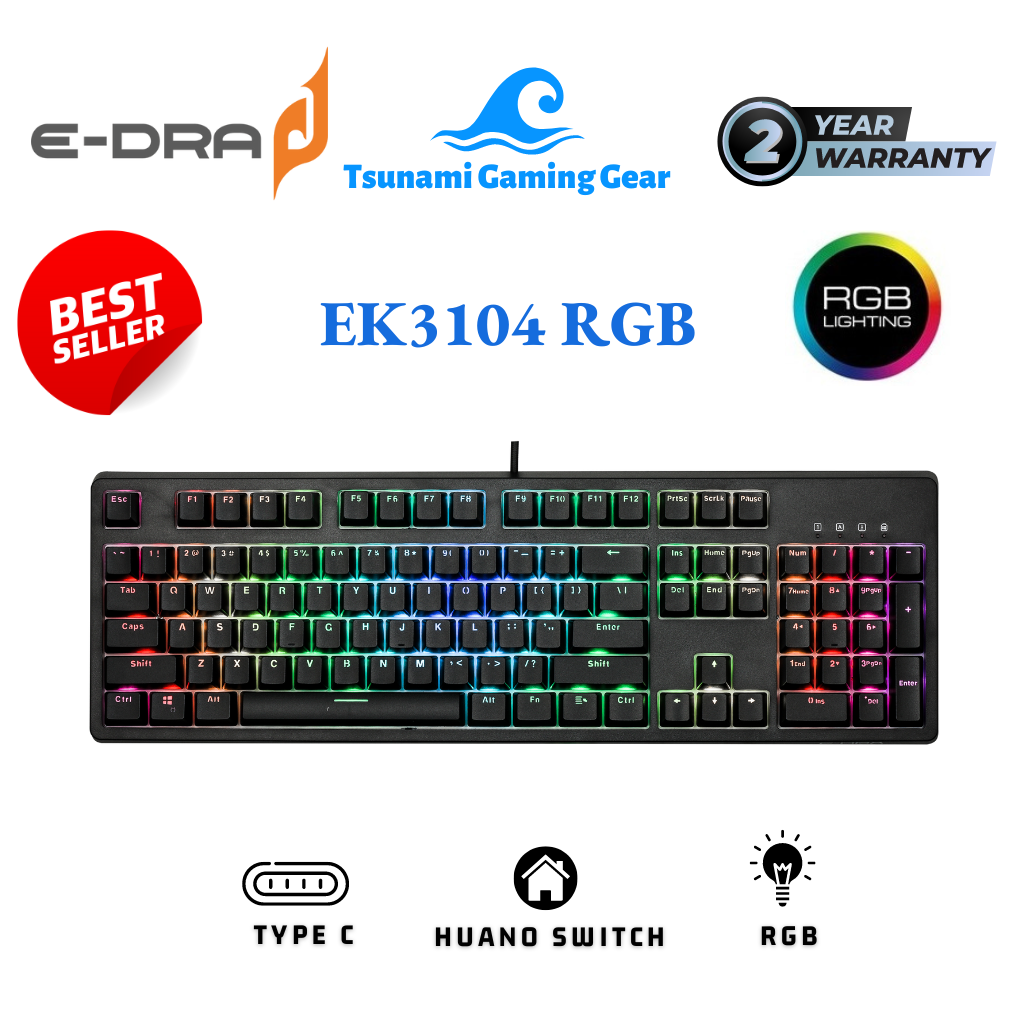 Phím cơ E-Dra EK3104 RGB Huano switch new version BH 2 năm
