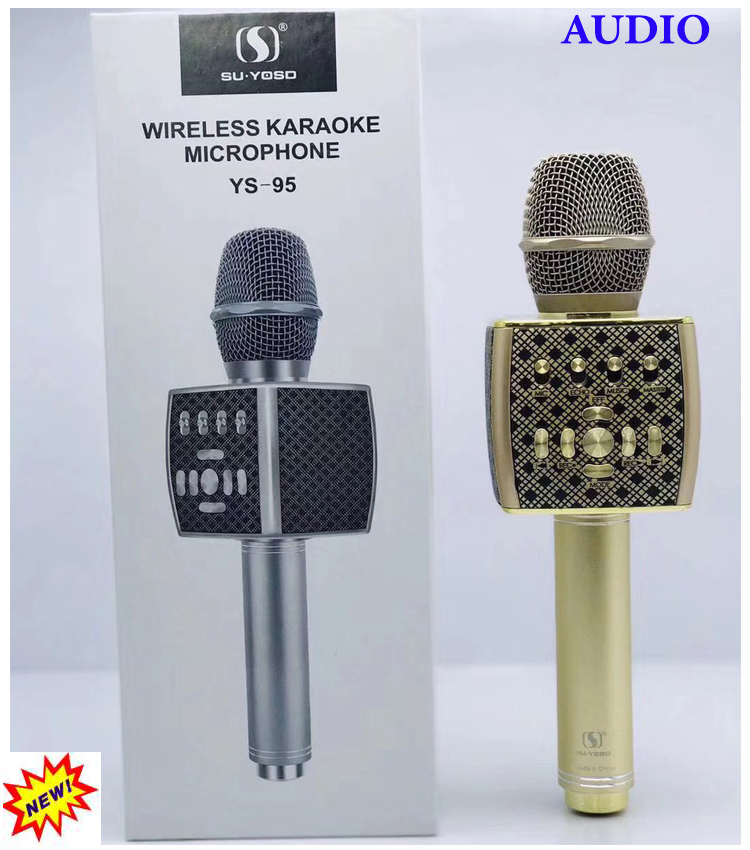 Micro YS-95 Mic Karaoke Bluetooth Kèm Loa Mic hát karaoke Micro Karaoke kèm loa bluetooth YS-95 âm thanh cực đỉnh Micro hát karaoke cho điện thoại Micro Bluetooth Hát Karaoke Không Dây Mic karaoke YS 95 3in 1