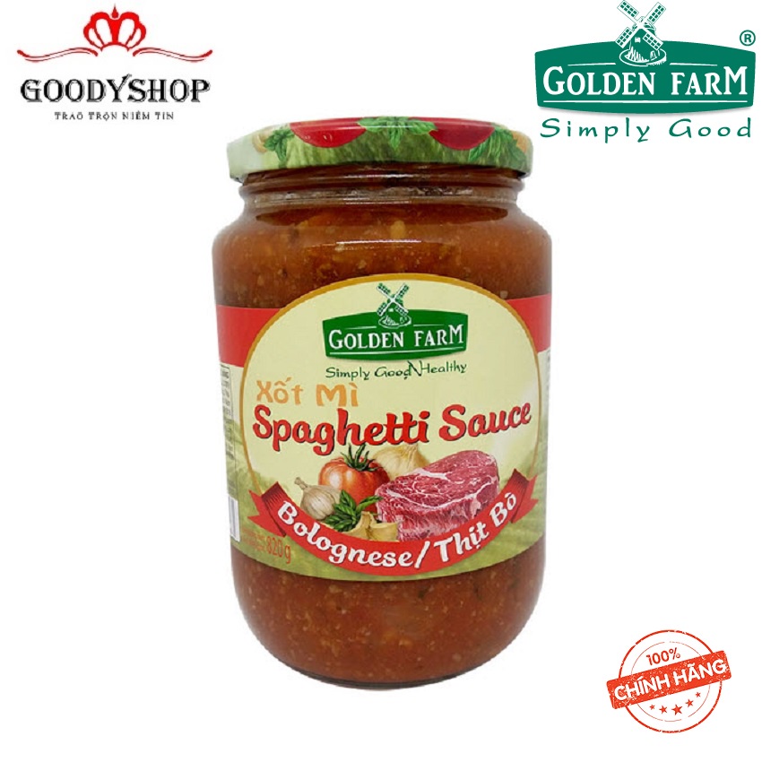 Sốt Mì spaghetti Golden Farm Hũ 820g vị truyền thống GOODYSHOP