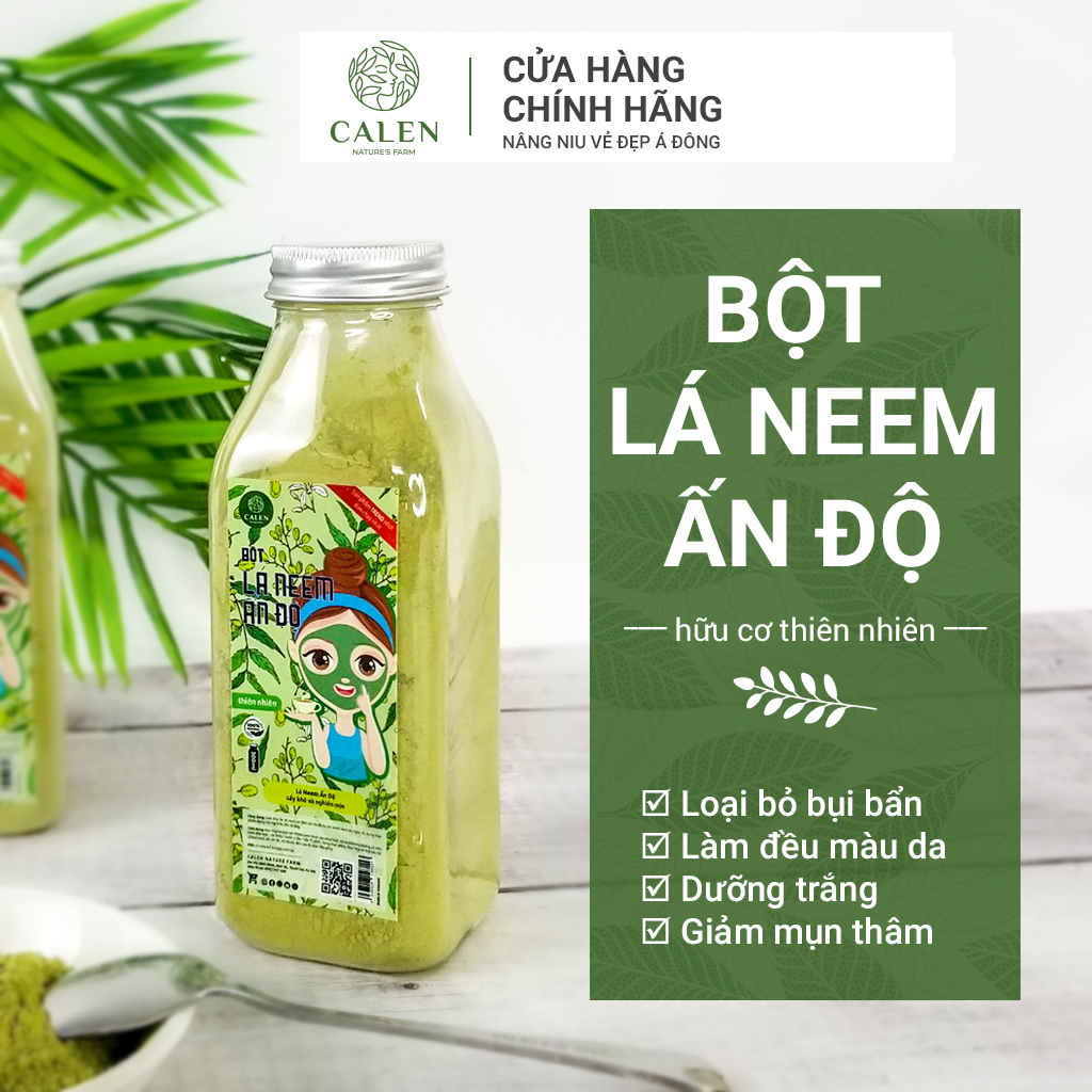  Bột lá neem  lá nêm Ấn Độ giảm mụn cám tẩy tế bào chết Calen Mask 